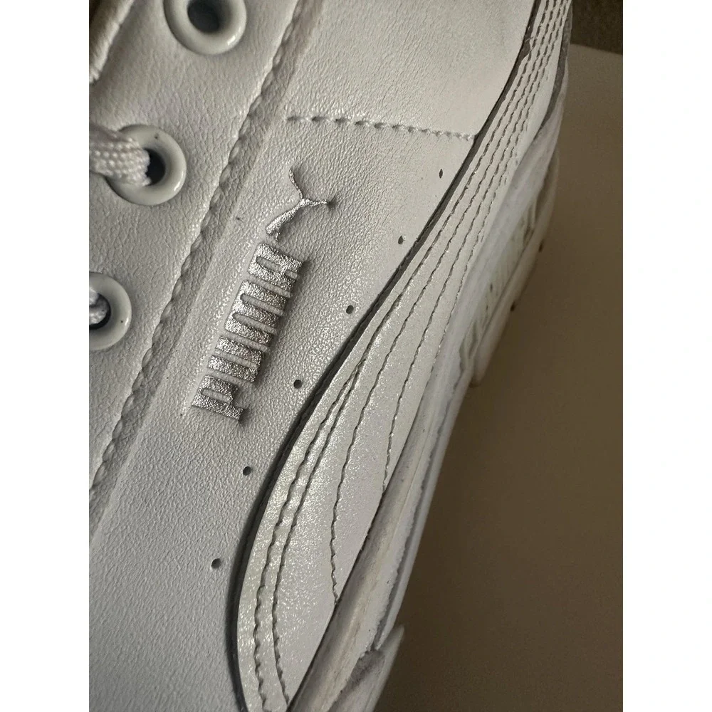 Puma Platform Shoes Womens Sz 9 White‎ Chunky Low Top Casual Sneaker 383684-01